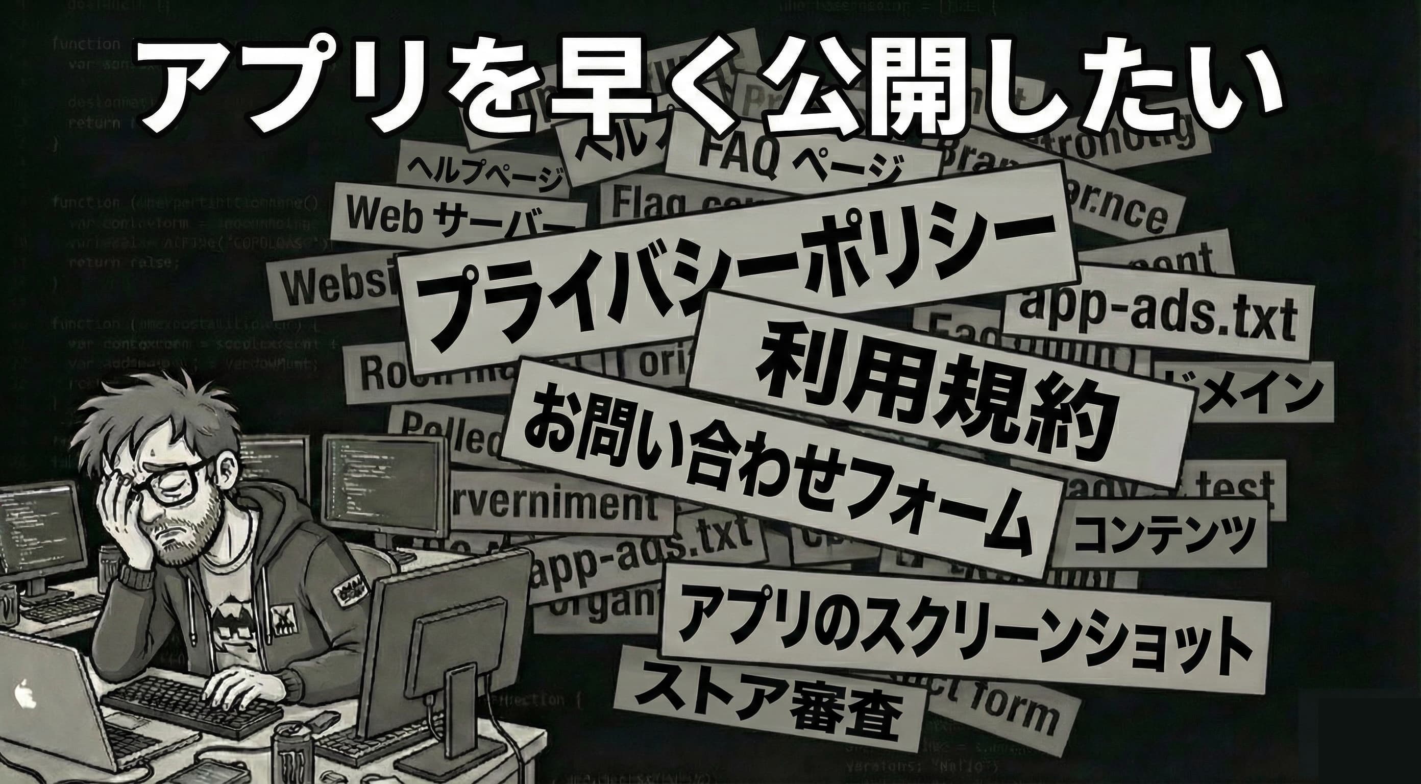 個人開発者がWebサイトを構築している様子